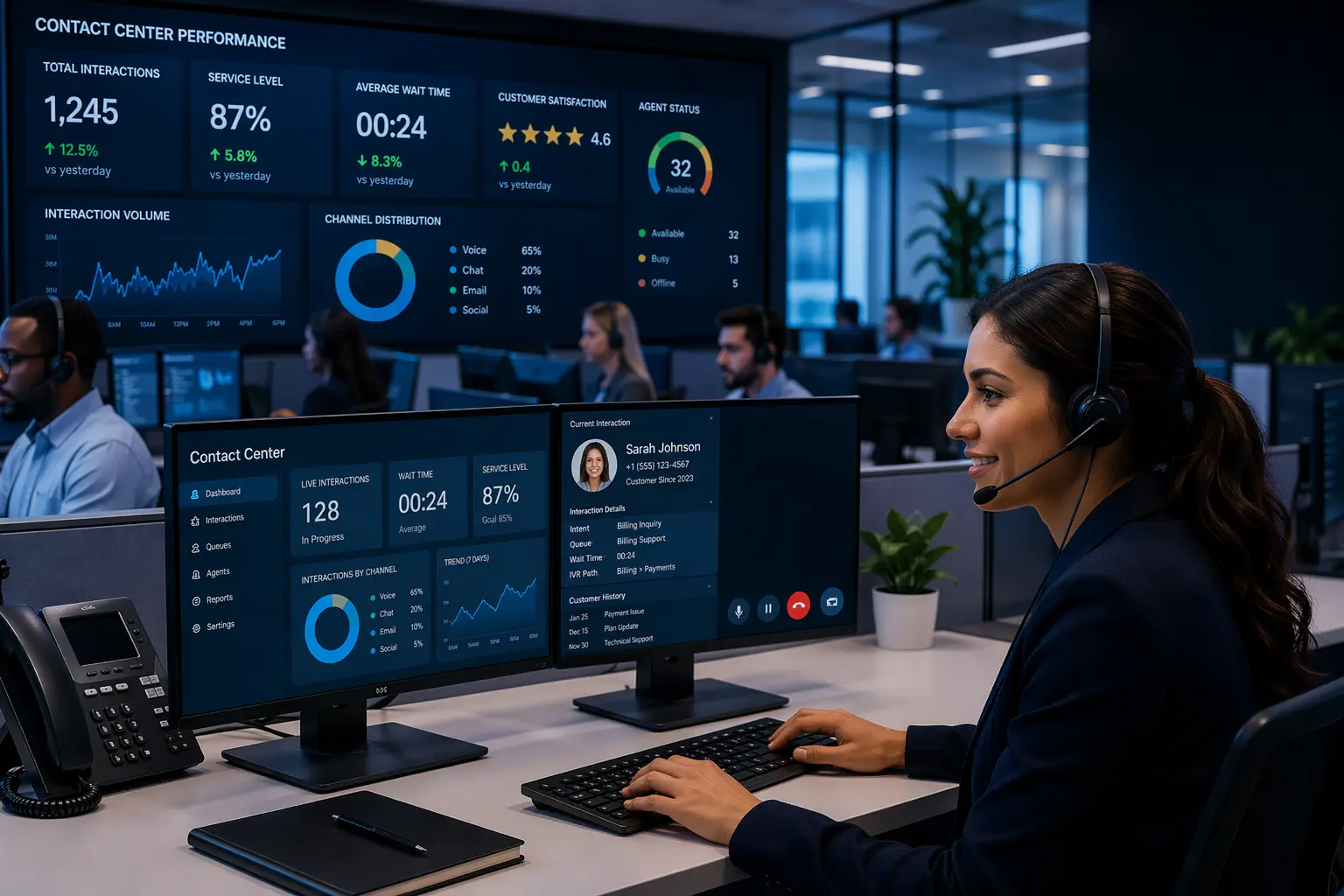 Support team managing communications requests